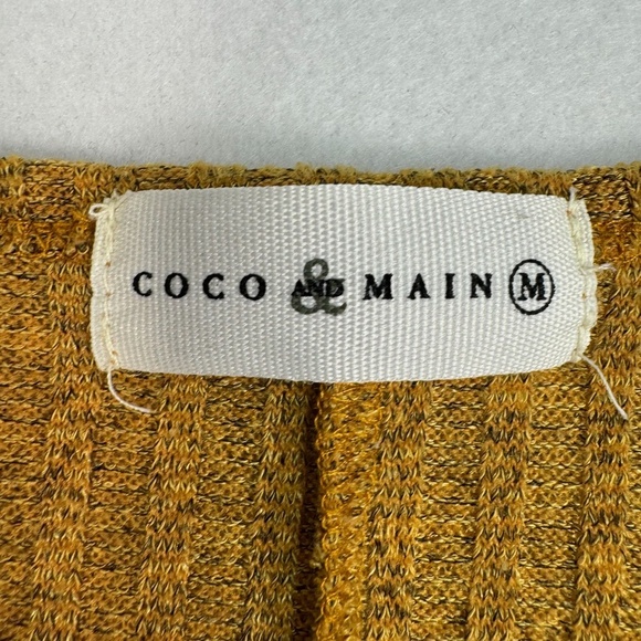 Coco And Main Button Down Tie Front Ribbed Top Womens Size Medium Dolman Sleeve - Picture 3 of 7